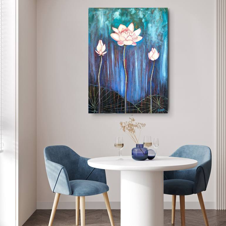 Original Abstract Floral Painting by Cedar Lee