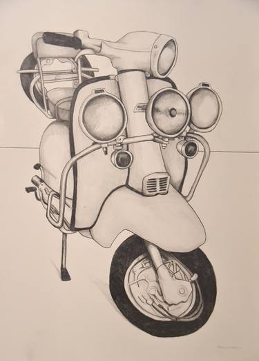 Print of Motorbike Drawings by Peter Wedel