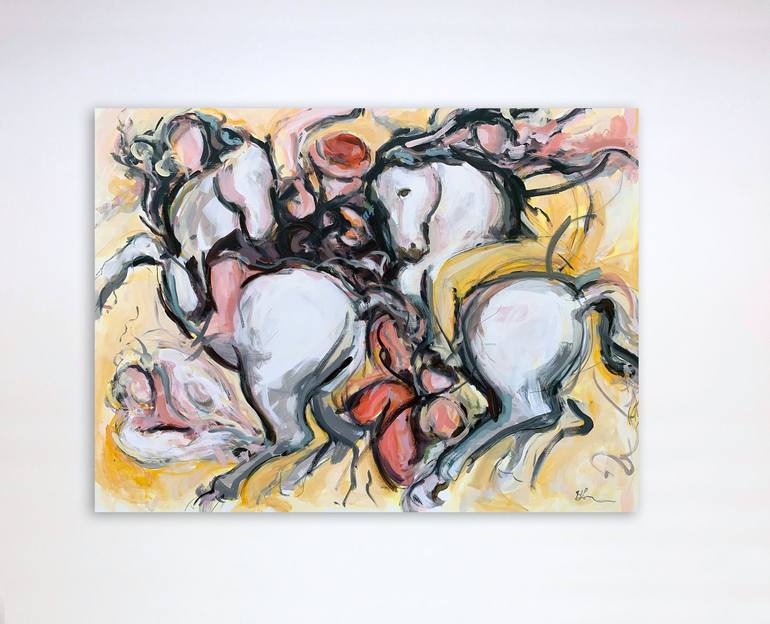 Original Abstract Horse Painting by Heidi Lanino