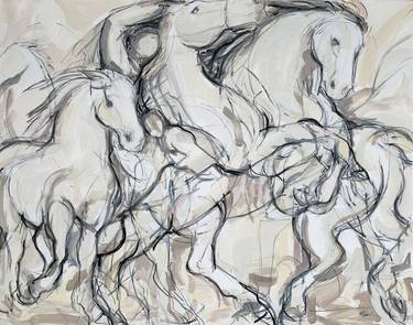 Original Abstract Horse Paintings by Heidi Lanino