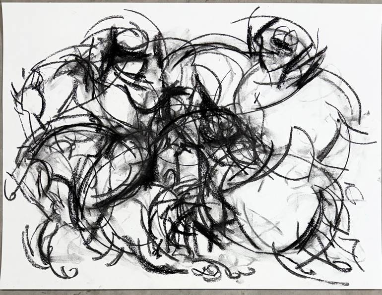 Original Abstract Expressionism Abstract Drawing by Heidi Lanino