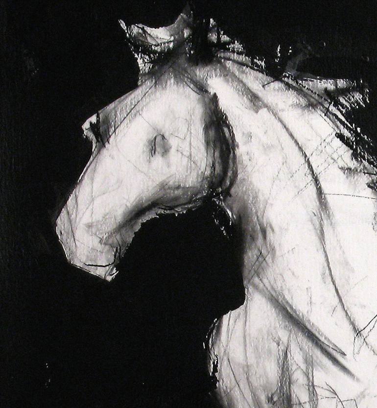 Original Abstract Horse Drawing by Heidi Lanino