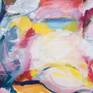 Joy of Life references Matisse’s Bonheur de Vivre, a landscape that functions as a stage filled with sensual figures. My use of color is responsive only to emotional expression and the formal needs of the canvas, not the realities of nature, as with the Fauve canvases.