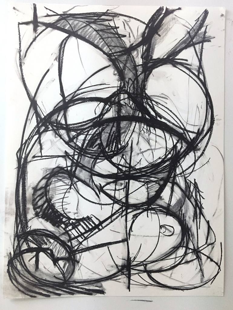 Original Abstract Expressionism Abstract Drawing by Heidi Lanino