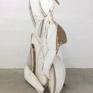 Semi abstract sculpture of the human figure, a woman seated. Using reclaimed wood to create the gesture and feeling of the female body.

I love to find discarded materials and pieces from the past to add to my sculptural forms, giving them another life.