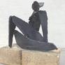 Abstract female figure inspired by the beauty and strength of the feminine form, in a seated gesture. Brutalism, cubistic. Brick base 9 x 5 x 3 can be included.