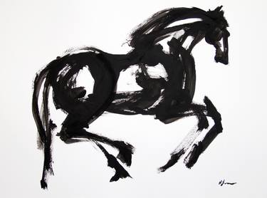 Original Abstract Expressionism Horse Drawings by Heidi Lanino
