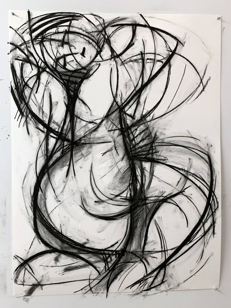 Original Abstract Women Drawing by Heidi Lanino