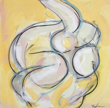 Saatchi Art Artist Heidi Lanino; Painting, “Folded Female in Yellow” #art