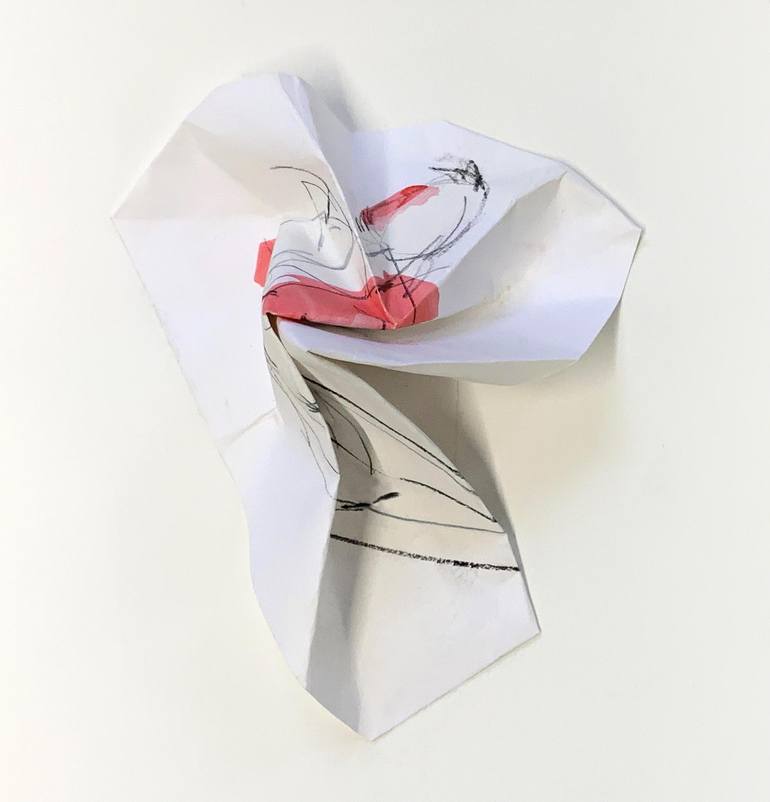 Folded Female; Listening Unfold Drawing by Heidi Lanino Saatchi Art