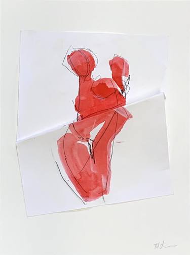 Saatchi Art Artist Heidi Lanino; Drawings, “Folded Female; Listening - Enfold” #art