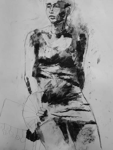 Charcoal drawing woman thumb