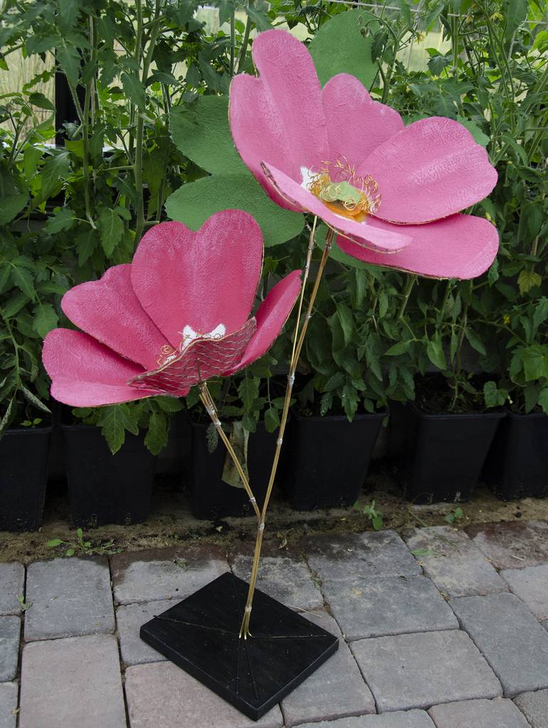 Original Figurative Floral Sculpture by Birgitta Steger