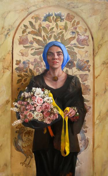 Original Figurative Women Painting by Mahmood Hayat