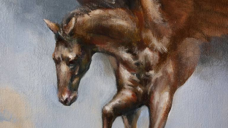 Original Realism Animal Painting by Mahmood Hayat