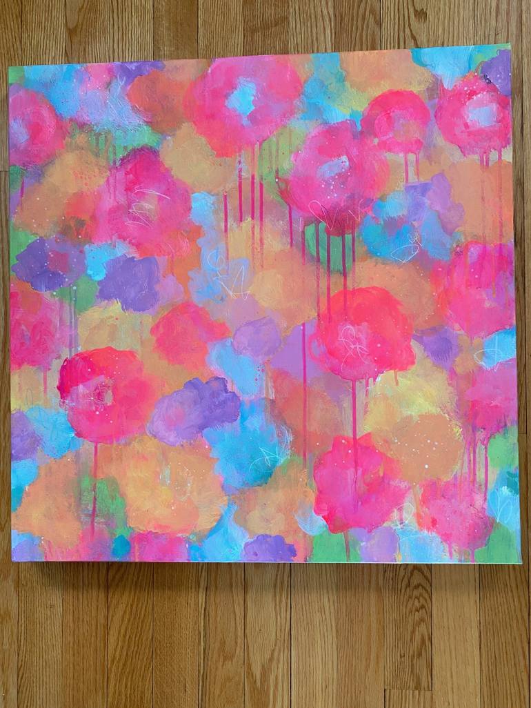 Original Abstract Floral Painting by Kate Marion Lapierre