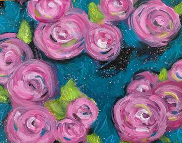 Original Abstract Floral Paintings by Kate Marion Lapierre