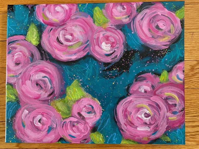 Original Abstract Floral Painting by Kate Marion Lapierre