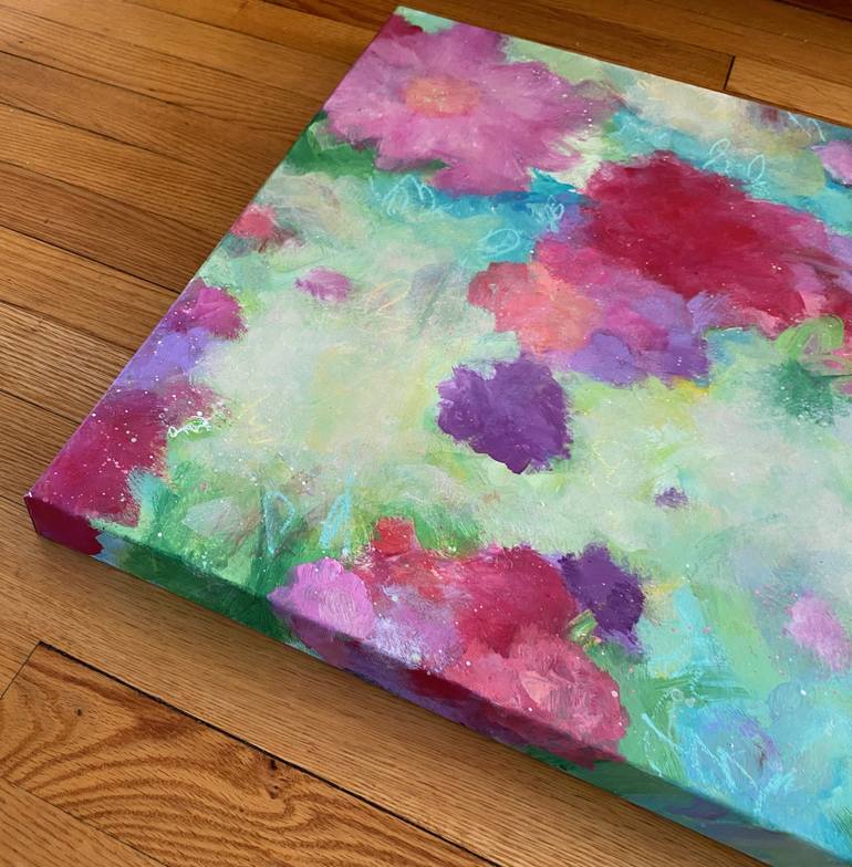 Original Abstract Floral Painting by Kate Marion Lapierre