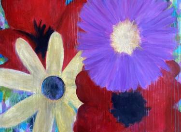 Original Abstract Expressionism Floral Paintings by Kate Marion Lapierre
