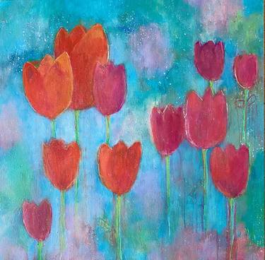 Original Expressionism Floral Paintings by Kate Marion Lapierre