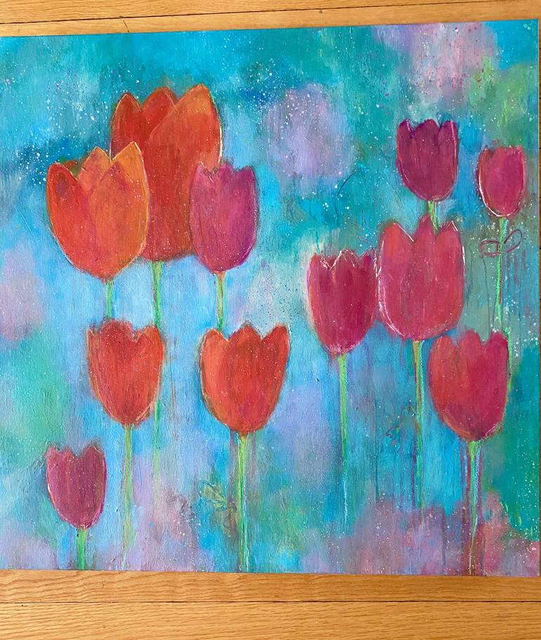 Original Contemporary Floral Painting by Kate Marion Lapierre