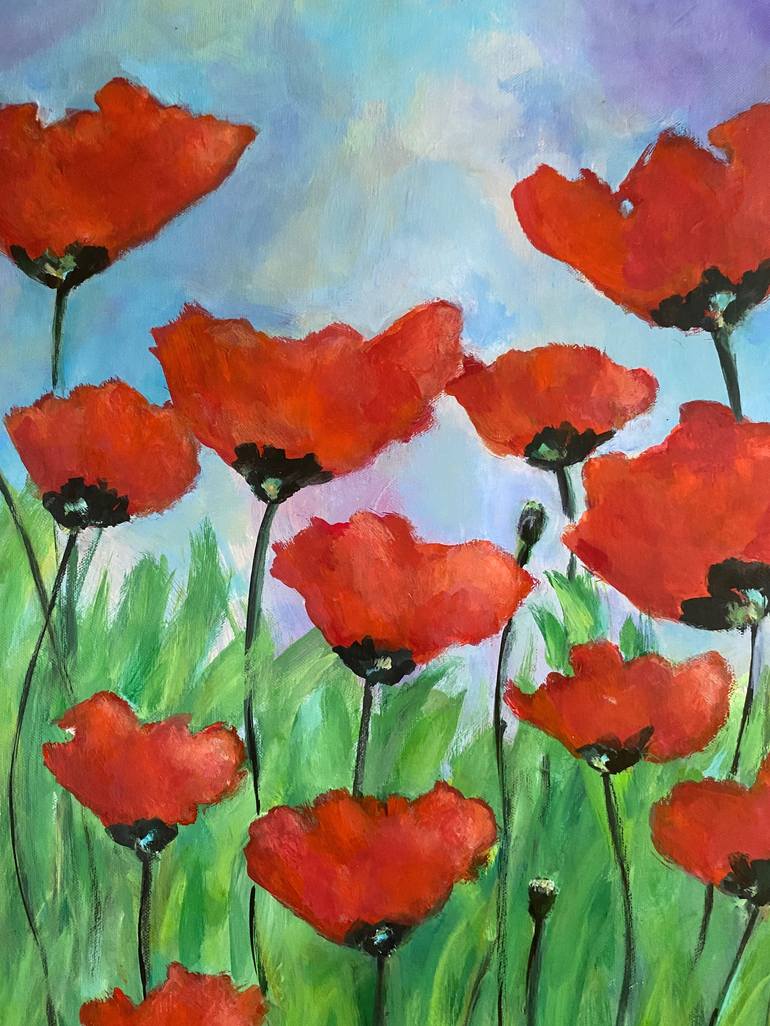 Original Expressionism Floral Painting by Kate Marion Lapierre