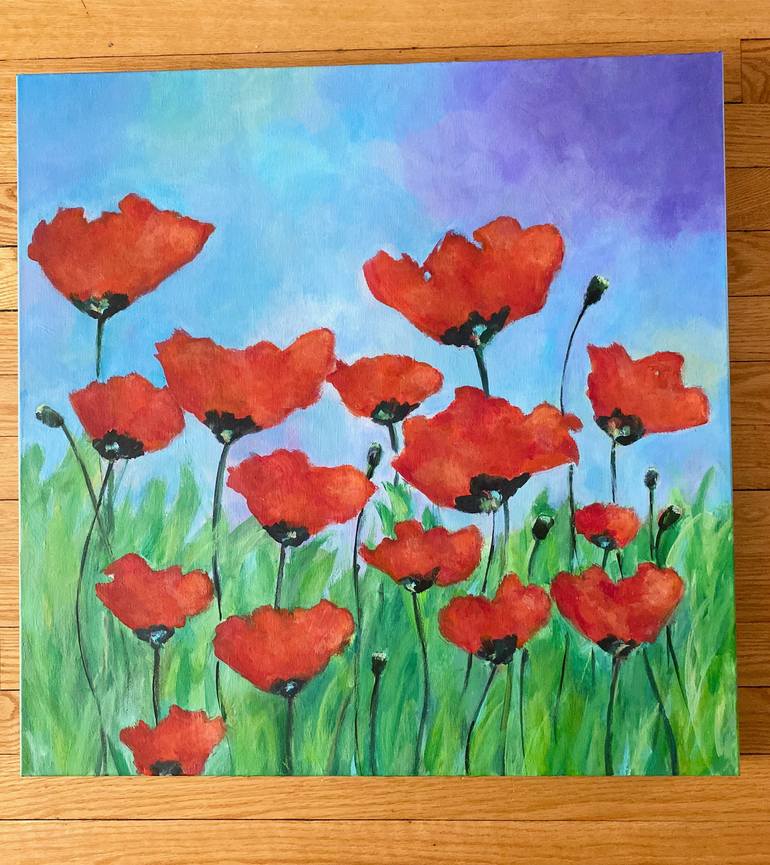 Original Expressionism Floral Painting by Kate Marion Lapierre