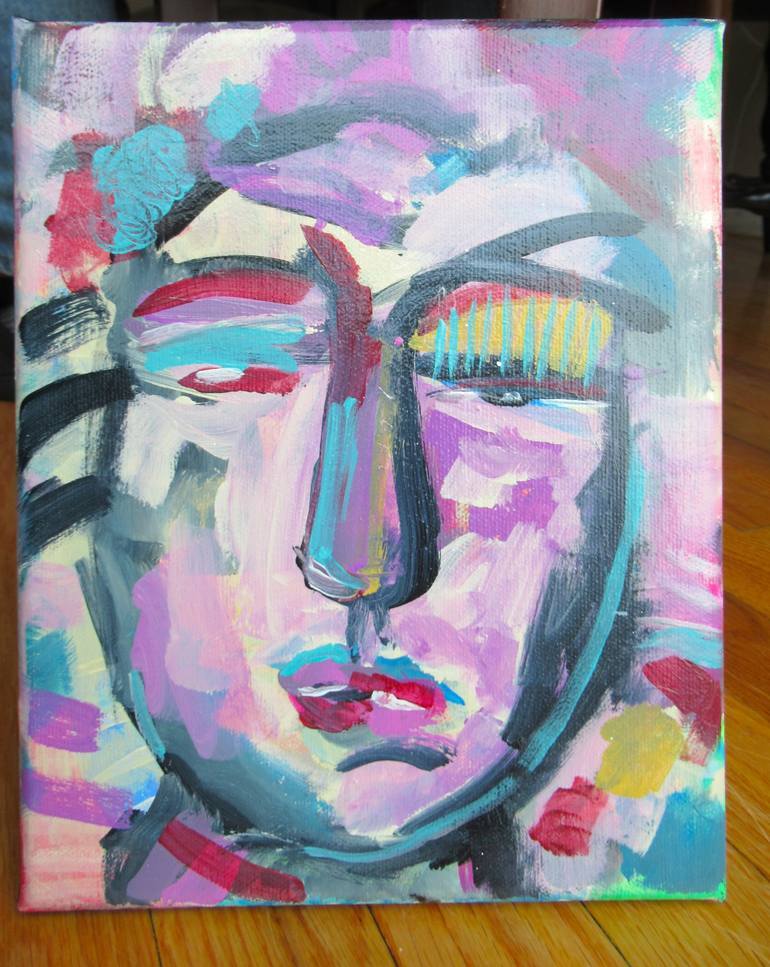 Original Abstract Portrait Painting by Kate Marion Lapierre