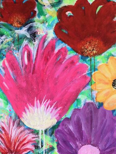 Print of Abstract Expressionism Floral Paintings by Kate Marion Lapierre