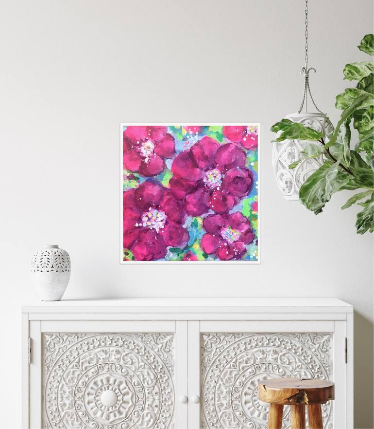 Original Abstract Floral Painting by Kate Marion Lapierre