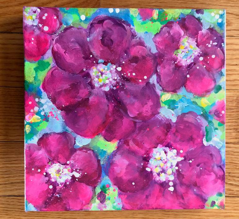 Original Abstract Floral Painting by Kate Marion Lapierre