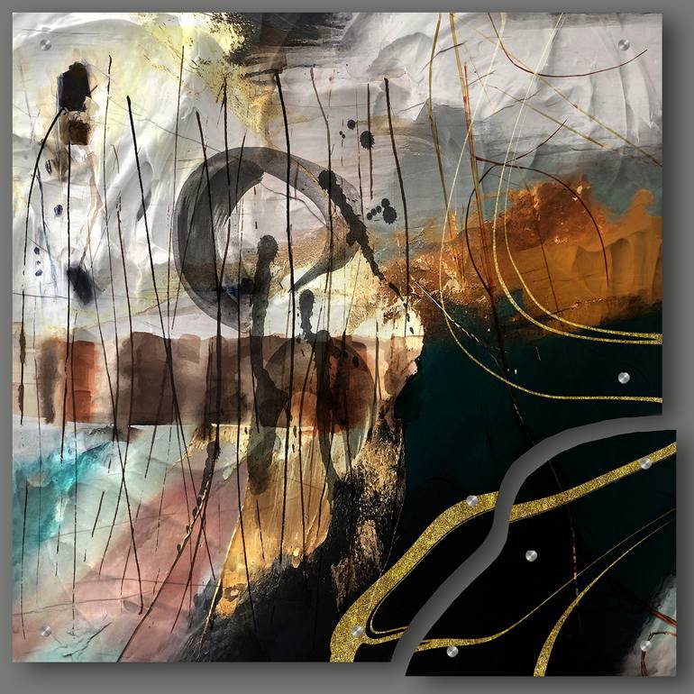 Original Minimalism Abstract Mixed Media by Lynne Godina-Orme