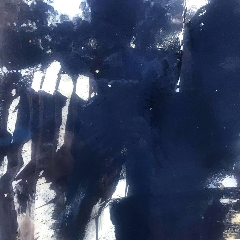 Original Black & White Abstract Painting by Lynne Godina-Orme