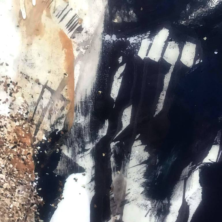 Original Black & White Abstract Painting by Lynne Godina-Orme