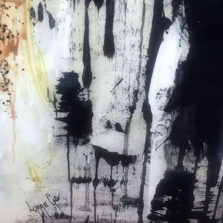 Original Black & White Abstract Painting by Lynne Godina-Orme