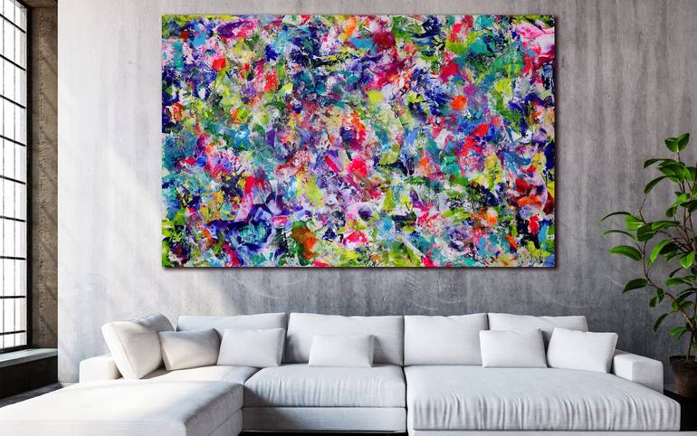 Original Abstract Floral Painting by Nestor Toro