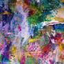 Beautiful abstract mixed media painting, layers and rich textured blended together in an array of colors and shapes. This very bold color blending plus iridescent mediums create a piece filled with dimensions, light and depth. Totally completed using palette knifes, paint drips and big lots of gold, yellow and green iridescent paint. 

Ready to hang.