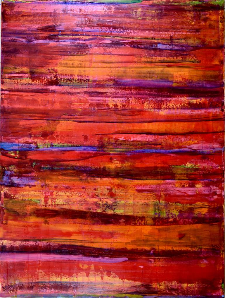 Red Abstract Spectra II Painting by Nestor Toro | Saatchi Art