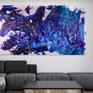 Abstract acrylic action painting gestural big bold paint strokes different shades of blue and dark purple. Drizzles and drips of iridescent paint all over the deep color palette and iridescent mediums all around over the white background. Signed.

Plenty of edge for framing!

I include a certificate of authenticity that lists the materials as well as when the painting was completed. Fine high quality materials such Golden colors are used and UV protective spray for sunlight protection.