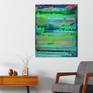 Contemporary color field abstract acrylic landscape. Teal, green, blue, some pink. Ready to hang, signed.

For this work I used a large palette knife and hand mixed acrylic paint and mediums. The work is completely created spontaneously and is allowed to develop organically with no preconceived direction (inspired by the expressive works of Gerhard Richter) and results in a rich expressive work which leaves the viewer free to experience the work on a purely emotional level.