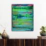 Contemporary color field abstract acrylic landscape. Teal, green, blue, some pink. Ready to hang, signed.

For this work I used a large palette knife and hand mixed acrylic paint and mediums. The work is completely created spontaneously and is allowed to develop organically with no preconceived direction (inspired by the expressive works of Gerhard Richter) and results in a rich expressive work which leaves the viewer free to experience the work on a purely emotional level.