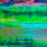 Contemporary color field abstract acrylic landscape. Teal, green, blue, some pink. Ready to hang, signed.

For this work I used a large palette knife and hand mixed acrylic paint and mediums. The work is completely created spontaneously and is allowed to develop organically with no preconceived direction (inspired by the expressive works of Gerhard Richter) and results in a rich expressive work which leaves the viewer free to experience the work on a purely emotional level.