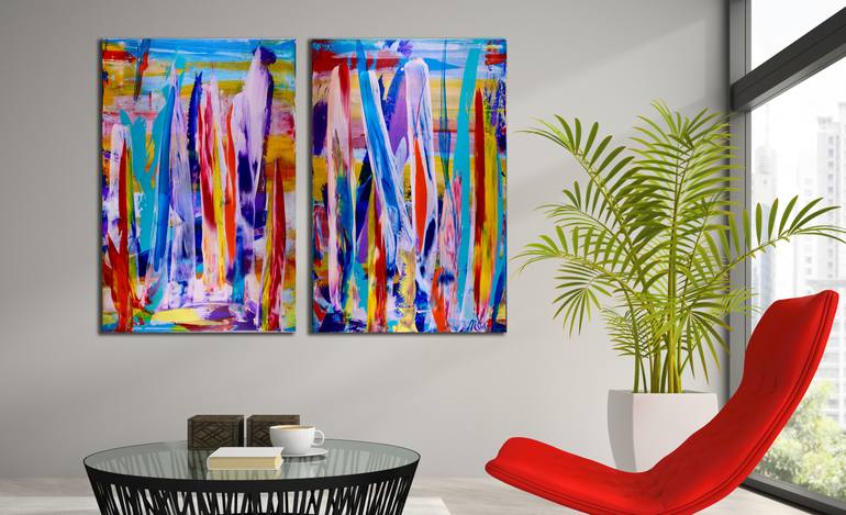 Original Abstract Expressionism Abstract Painting by Nestor Toro