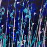 Dark and mysterious bold paint strokes inspired by nighttime. contemplative active and textured. Signed in front.