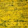 Yellow abstract expressionism circles and black.
signed.