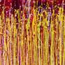 This is a very energetic artwork bold metallic paint strokes, yellow, vibrant red, metallic purple, clear acrylic mediums with mica particles. This artwork is shipped in a tube. Signed in front.