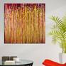 This is a very energetic artwork bold metallic paint strokes, yellow, vibrant red, metallic purple, clear acrylic mediums with mica particles. This artwork is shipped in a tube. Signed in front.