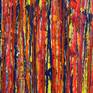 Vibrant abstract painting drizzles in shades of pink Yellow, gold yellow and metallic colors (Silver)  over royal blue background. Signed in front.

I include a certificate of authenticity that lists the materials as well as when the painting was completed. Fine high quality materials such as Golden colors are used and UV protective spray for sunlight protection.