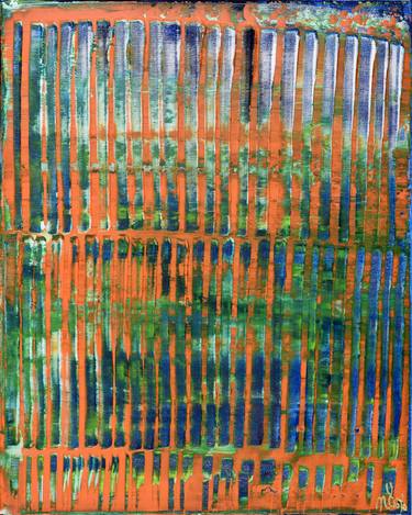 Saatchi Art Artist Nestor Toro; Painting, “Orange panorama (blue reflections)” #art